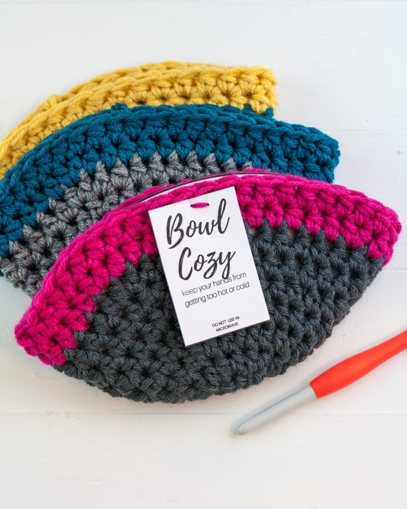 15 Minute Easy Crochet Bowl Cozy Free Pattern - Winding Road Crochet