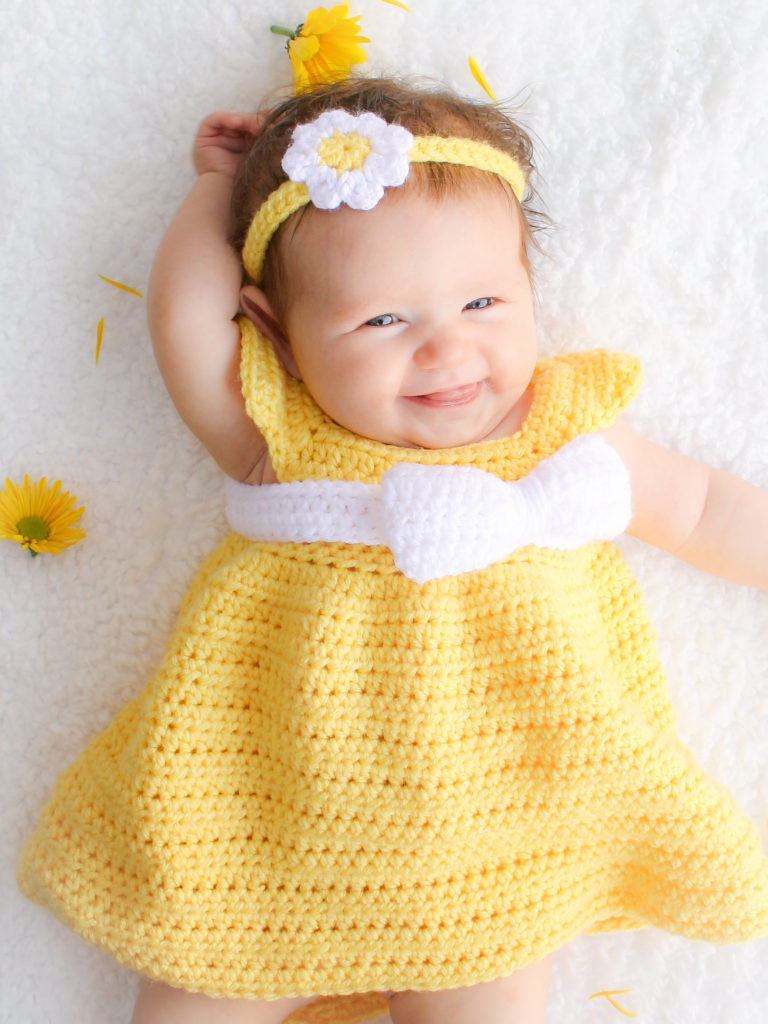 crochet sunflower baby outfit