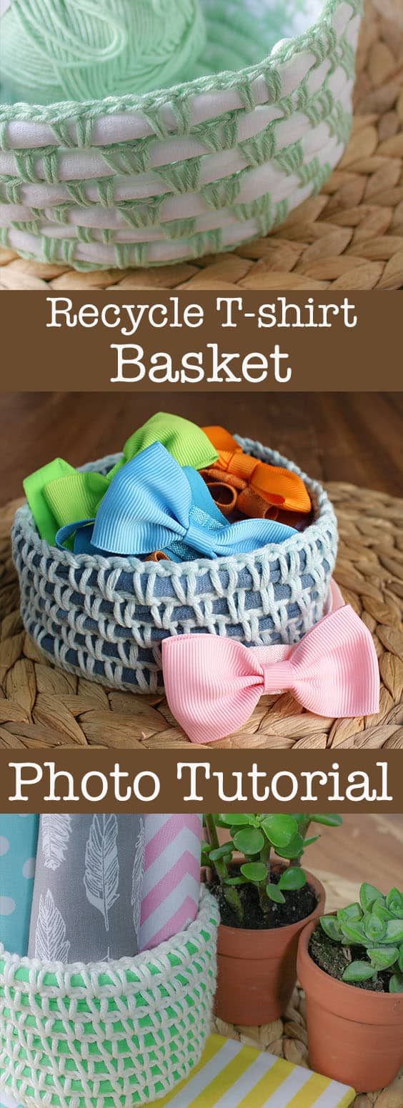 t shirt crochet basket