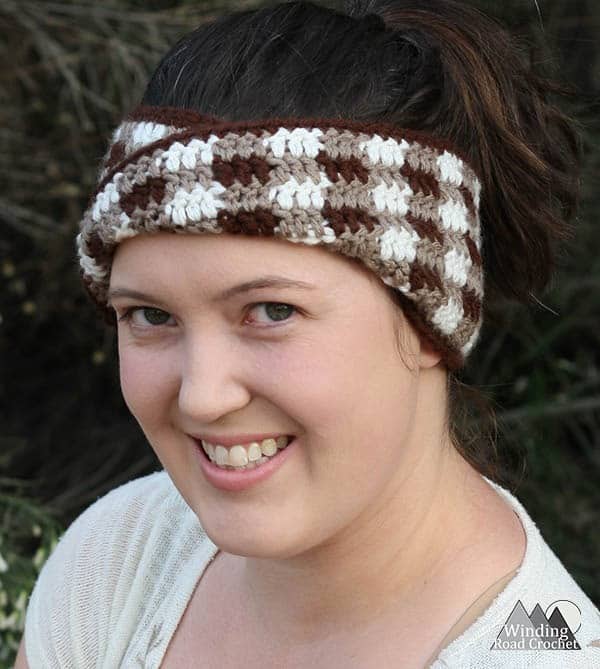 Plaid Crochet Ear Warmer | Three Looks - Winding Road Crochet