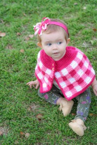 Crochet Plaid Cape with Baby and Girl Sizes - Winding Road Crochet