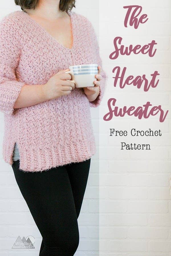 Sweet Heart Sweater Free Crochet Pattern Winding Road Crochet 1070