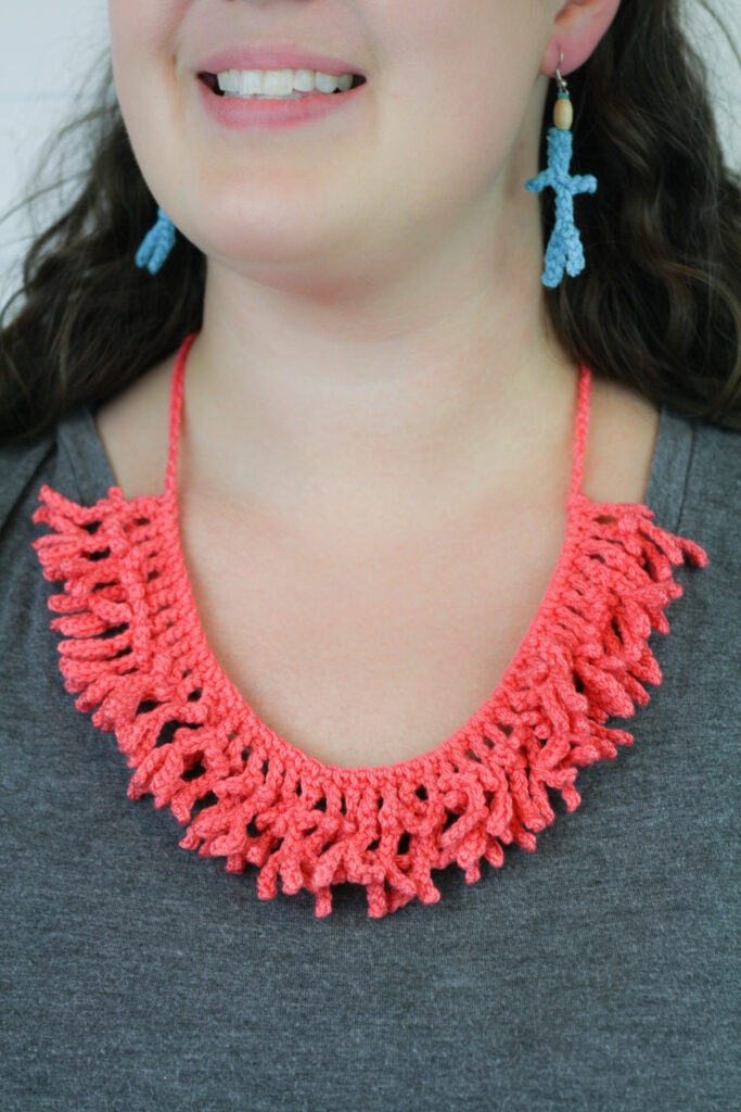 Crochet Coral Necklace Pattern, Crocheted Corals, Jewelry