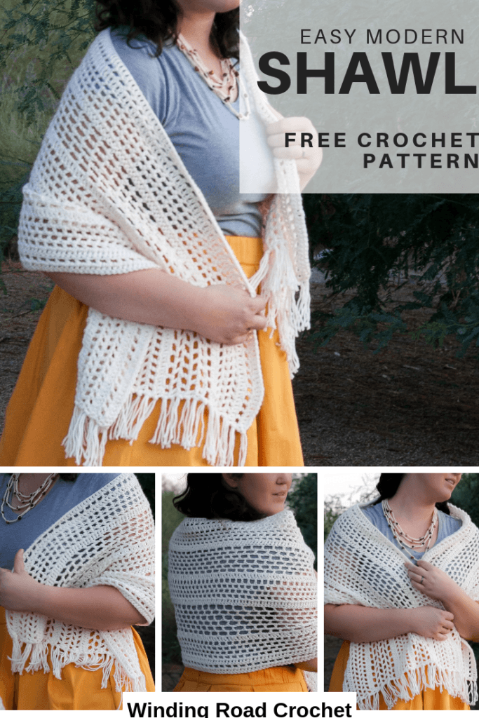 Quick and Easy Crochet Boho Shawl Free Pattern Winding Road Crochet