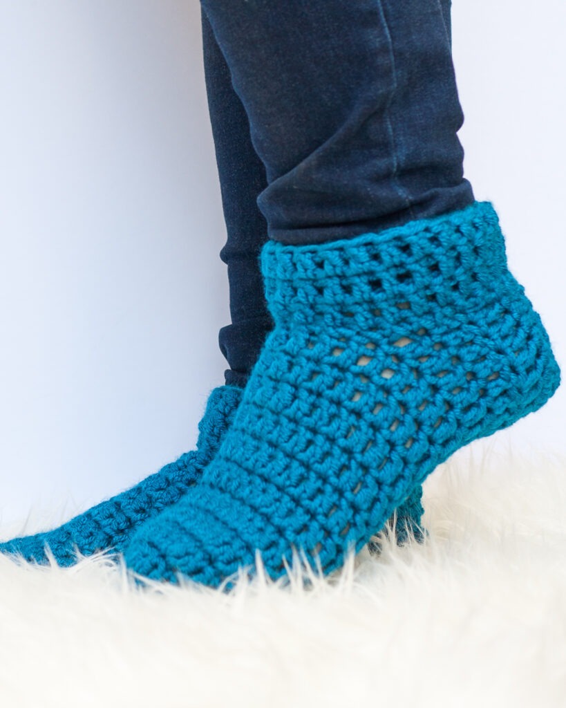 How to Crochet Slipper Socks in an Hour or Less - Winding Road Crochet