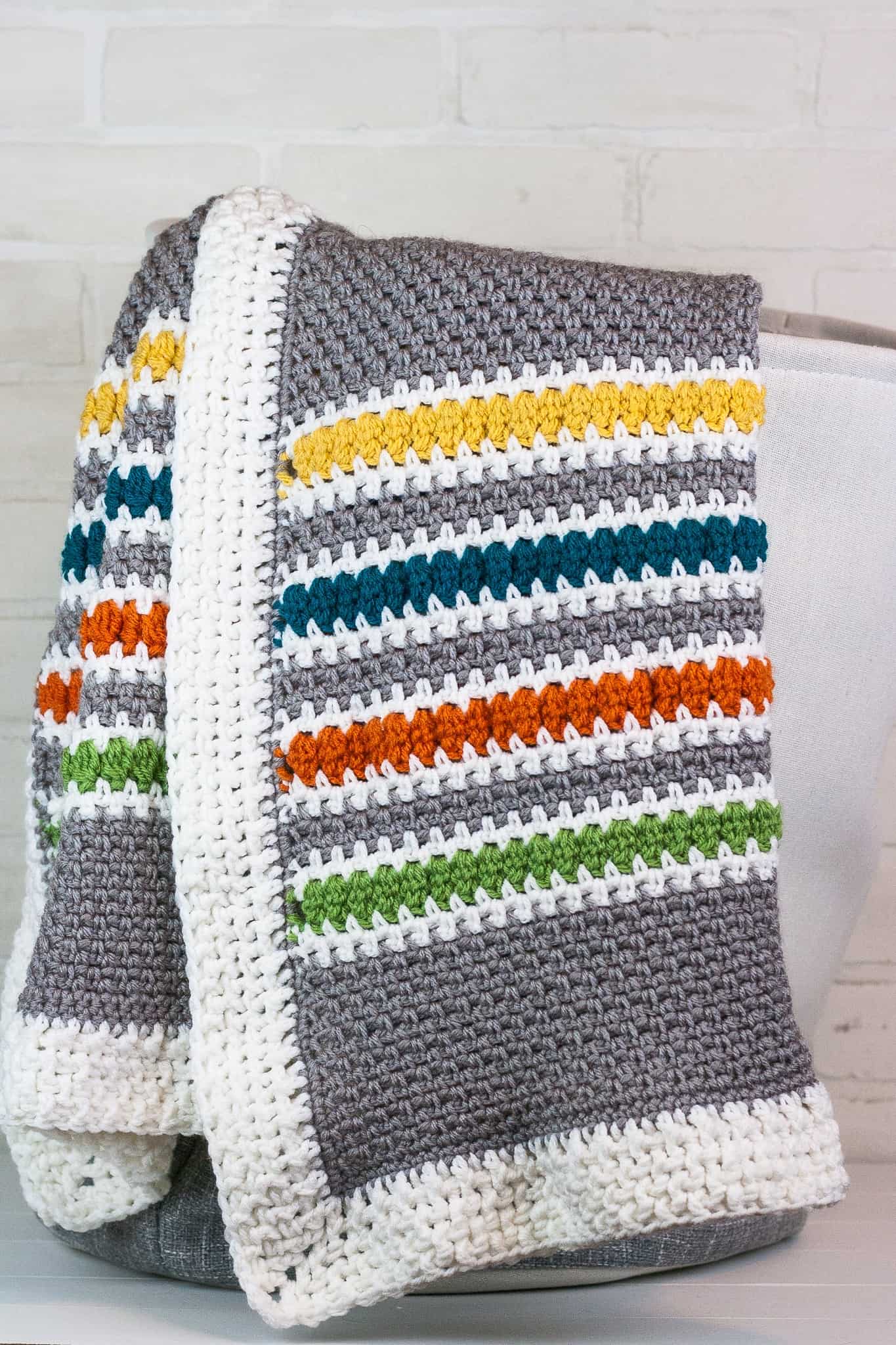 Modern Stripes Crochet Blanket Free Pattern Winding Road Crochet