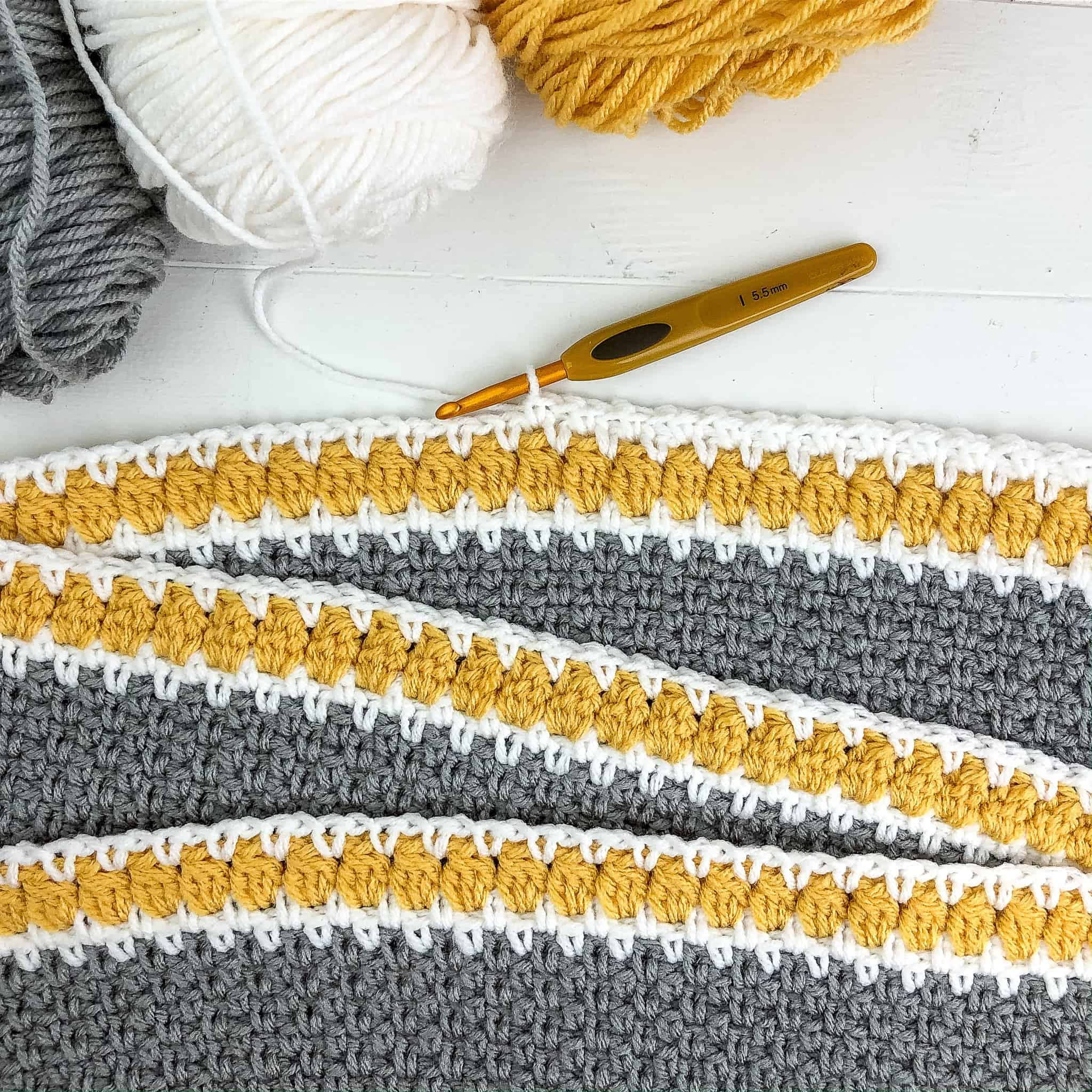 Modern Stripes Crochet Blanket Free Pattern Winding Road Crochet