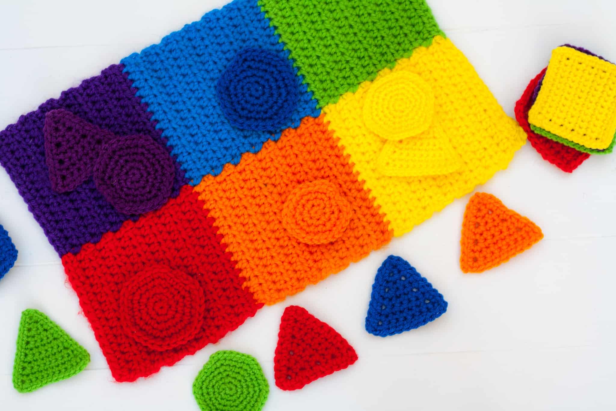 Crochet Toy Pattern: Shape and Color Sorting - Winding Road Crochet