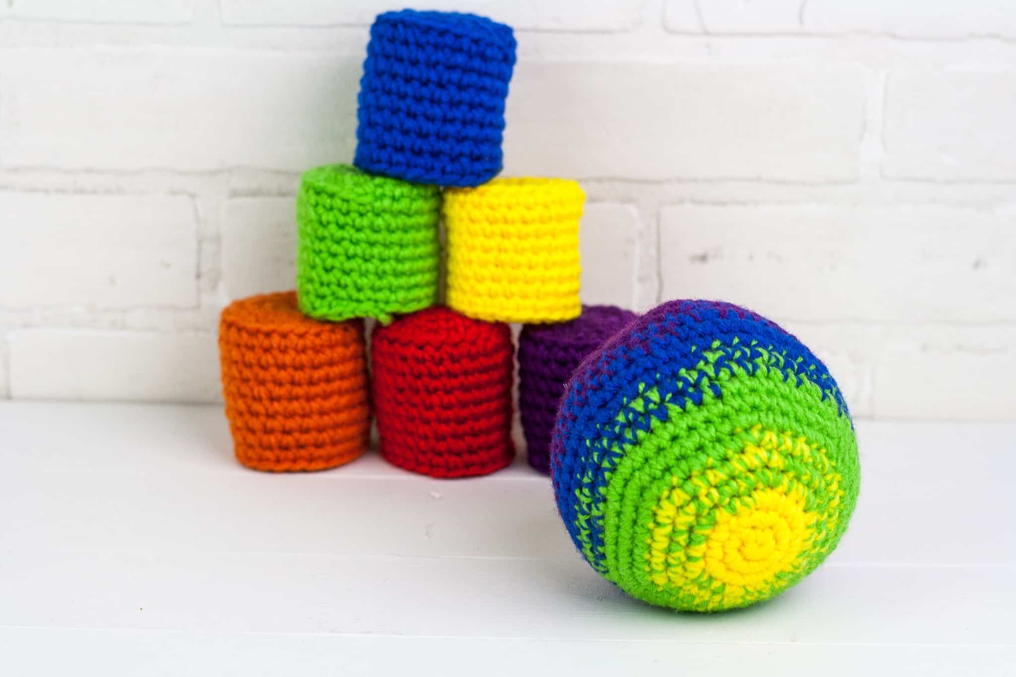 Quick Crochet Toy: Stacking Baskets and Ball - Winding Road Crochet