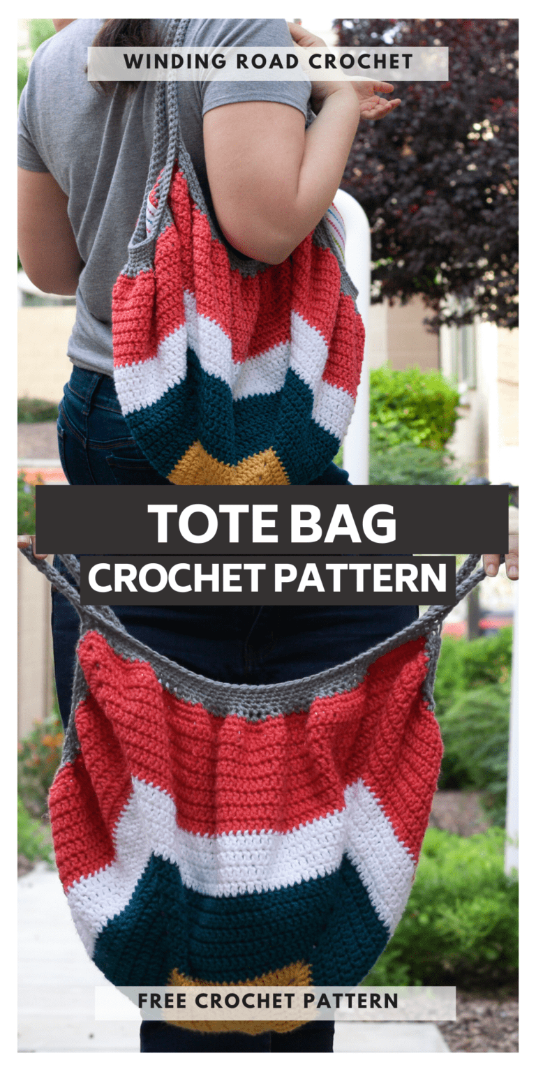 Crochet Tote Square Bottom Bag Free Pattern - Winding Road Crochet