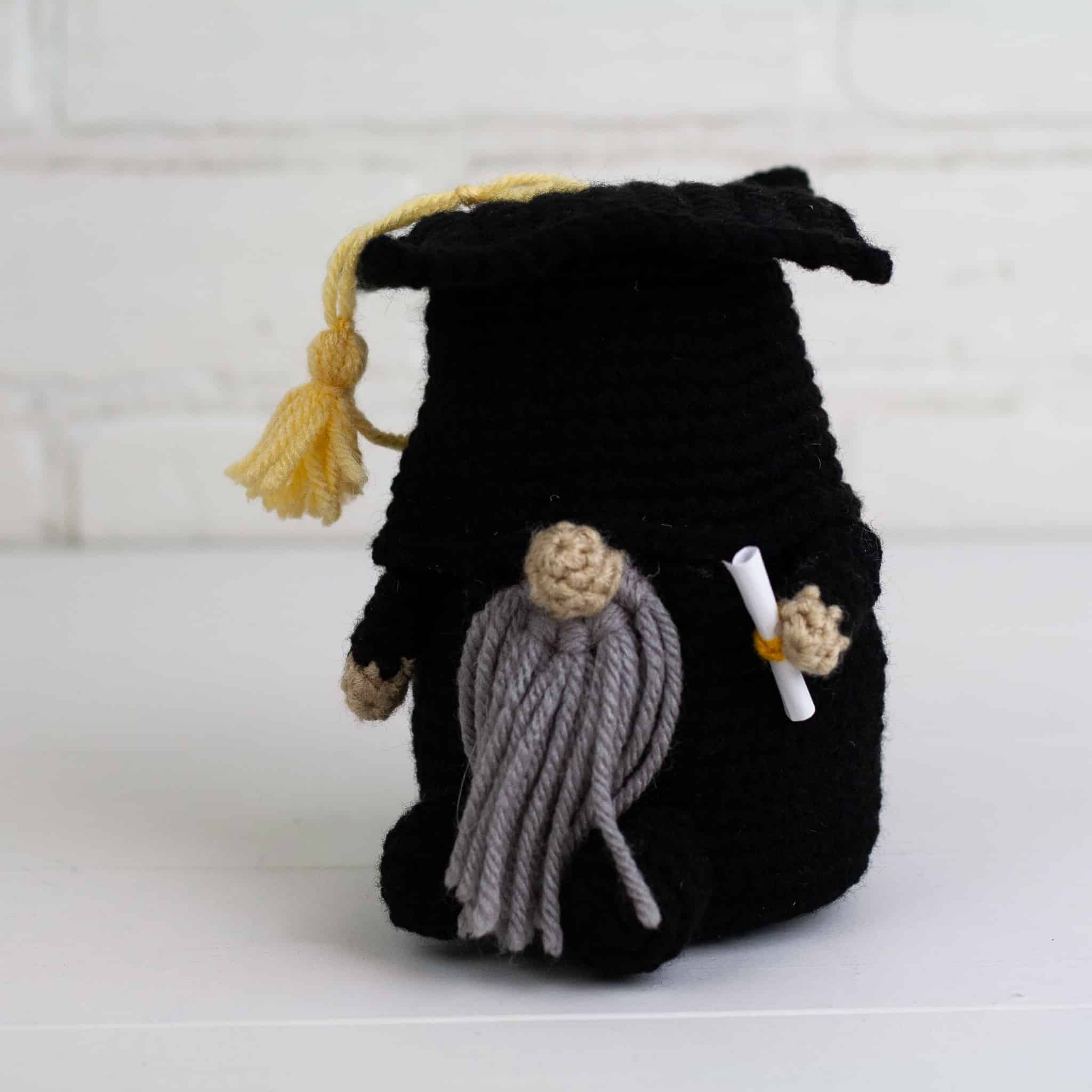 Crochet Graduation Gnome Free Pattern - Winding Road Crochet