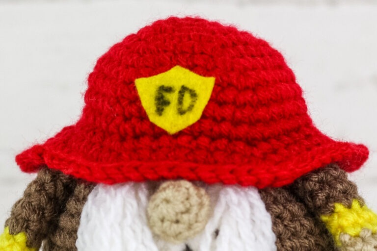 Crochet Firefighter Gnome Free Pattern - Winding Road Crochet