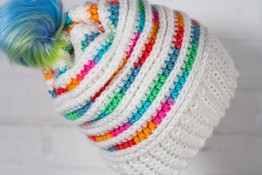 Double Pom Pom Crochet Hat Pattern - Winding Road Crochet