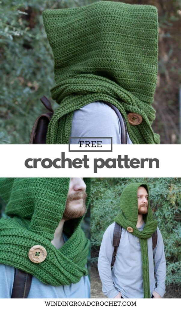 Wanderer's Crochet Hooded Scarf Free Pattern - Winding Road Crochet