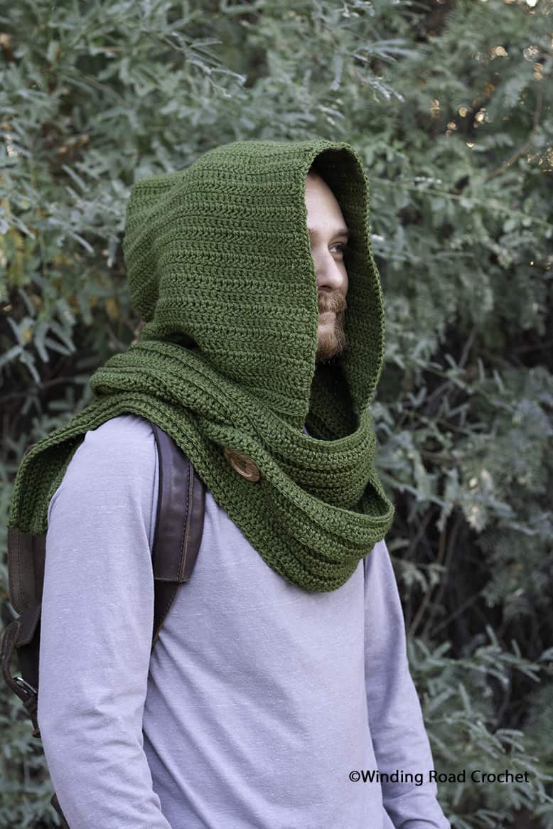 Wanderer's Crochet Hooded Scarf Free Pattern Winding Road Crochet