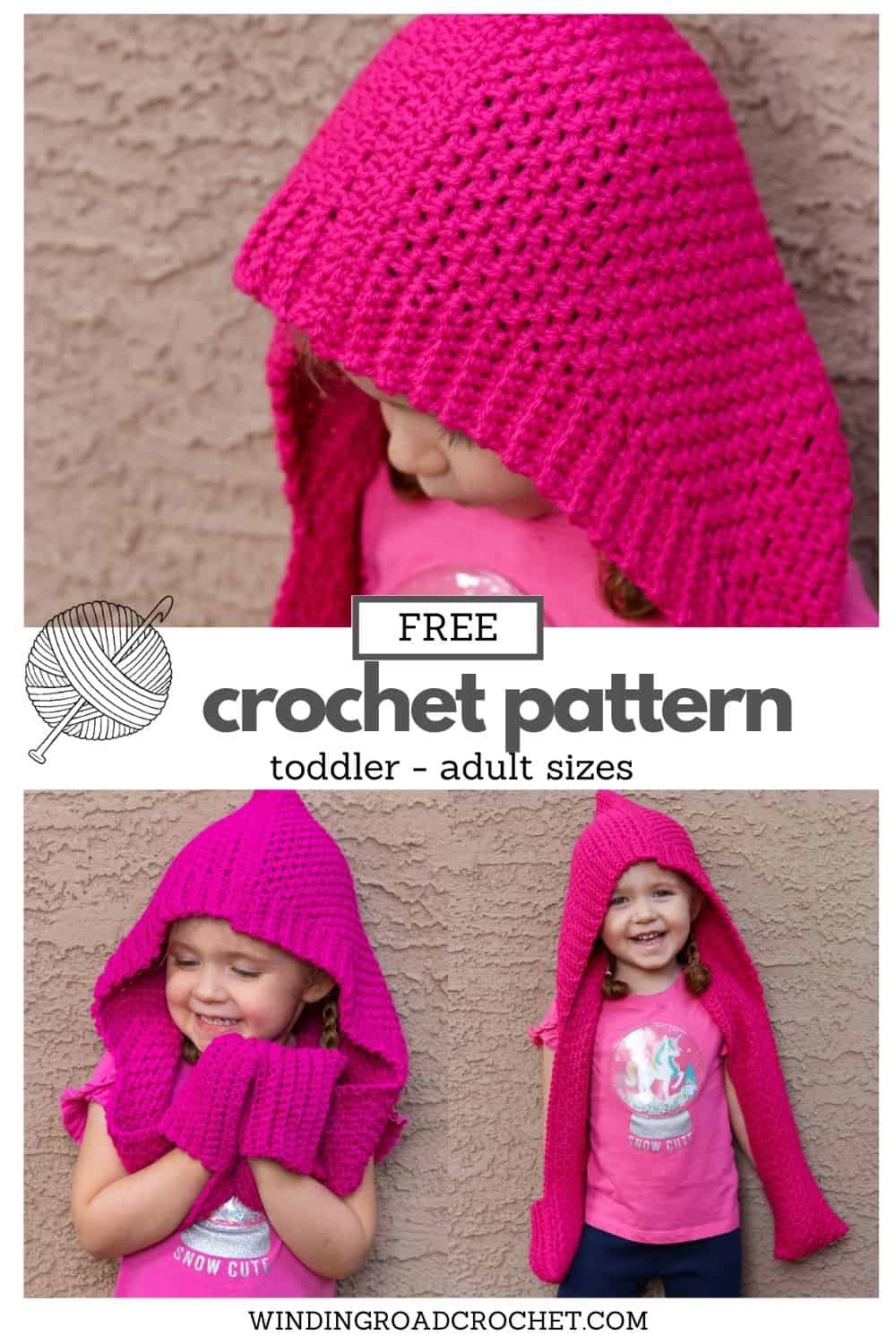 Hooded Crochet Scarf with Pockets Free Crochet Pattern - Winding Road ...