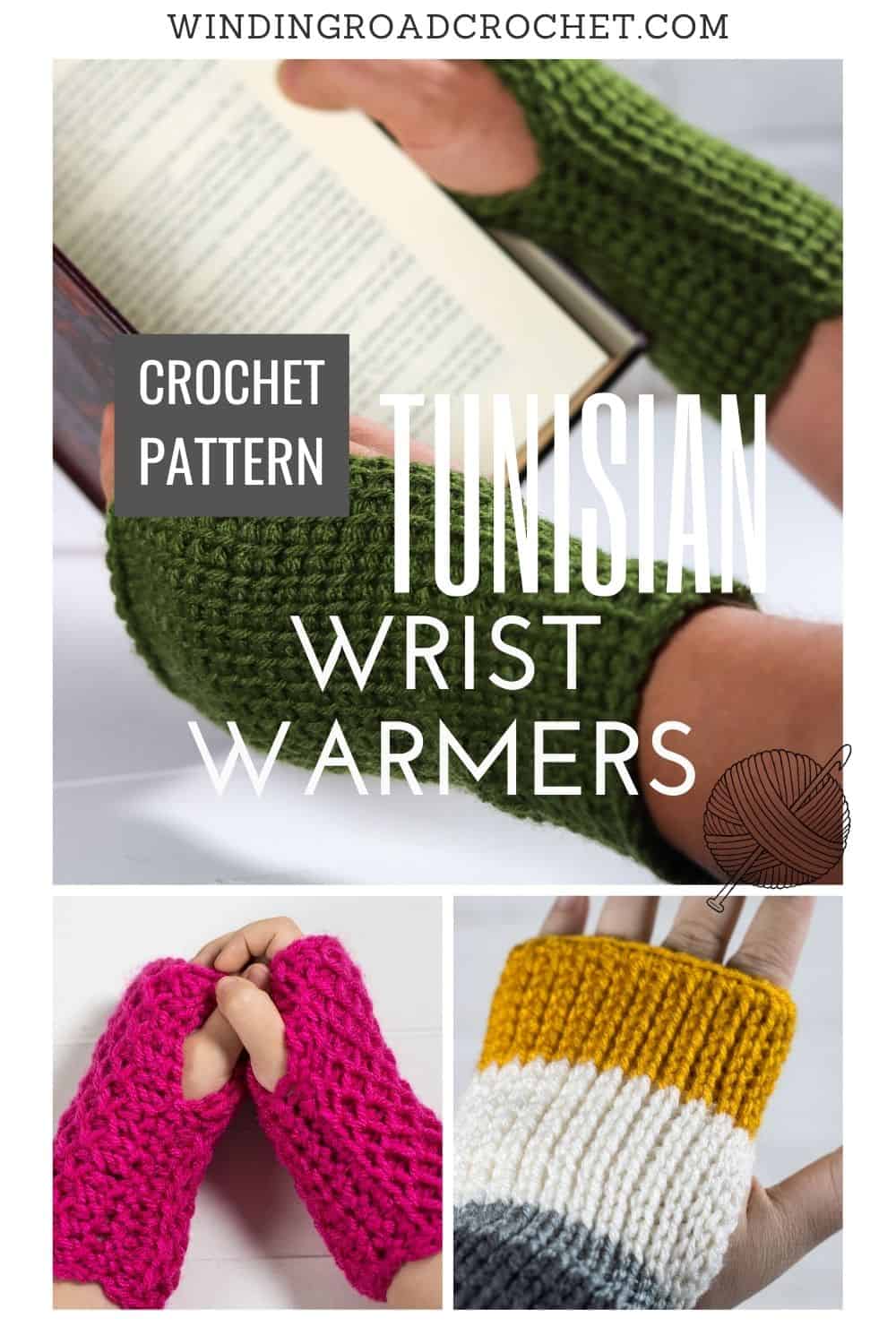 Tunisian Crochet Wrist Warmer Free Beginner Pattern - Winding Road Crochet