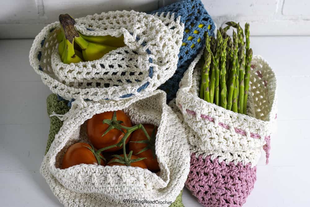 Crochet Produce Bag Pattern: A way to Reduce Waste - Winding Road Crochet