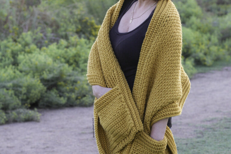 Easy Pocket Shawl - Free Crochet Pattern - Winding Road Crochet