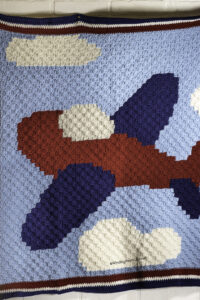 Crochet Airplane Blanket Corner to Corner Graph and Border - Winding ...