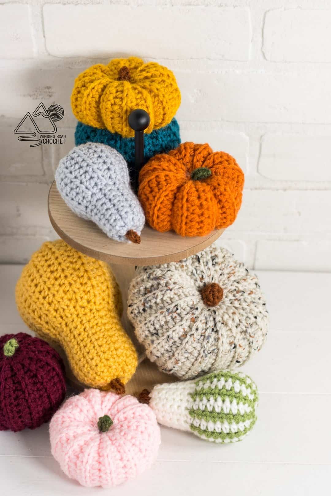 Crochet Gourd and Small Pumpkin Free Pattern - Winding Road Crochet