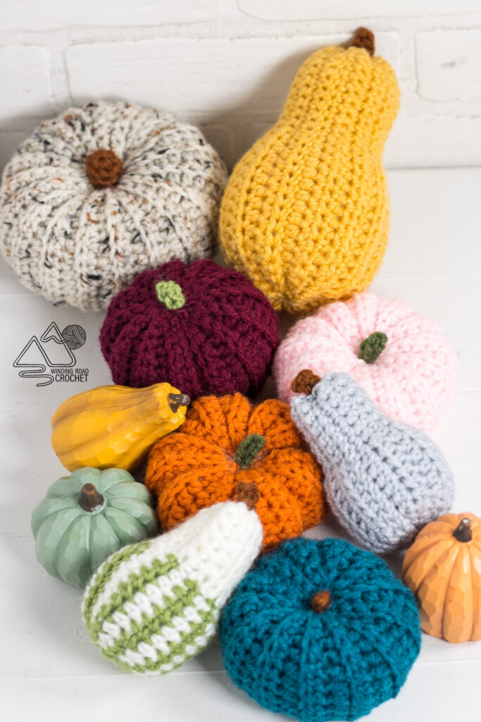 Crochet Gourd and Small Pumpkin Free Pattern - Winding Road Crochet