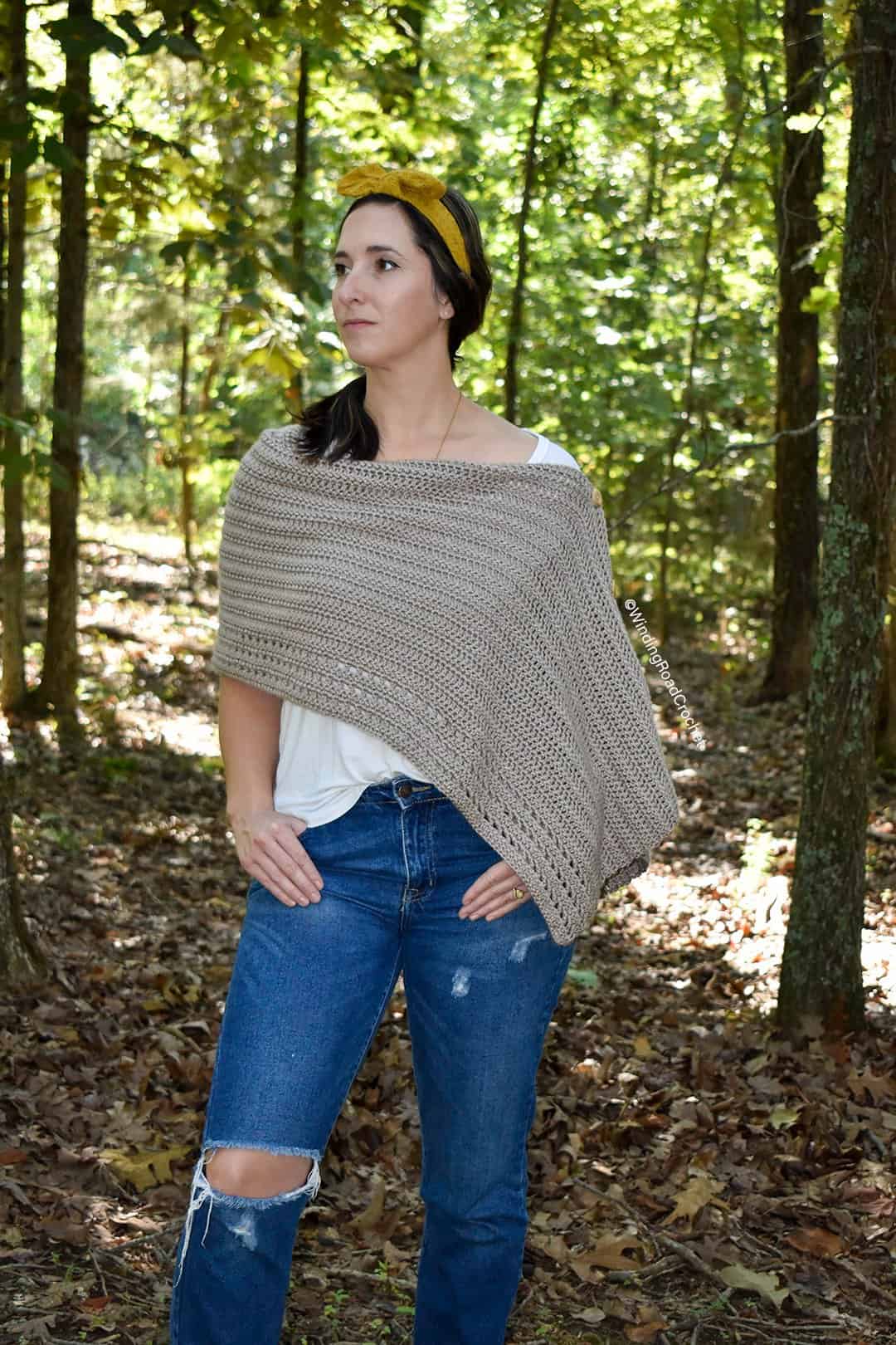 Beginner Friendly Modern Crochet Poncho - Winding Road Crochet