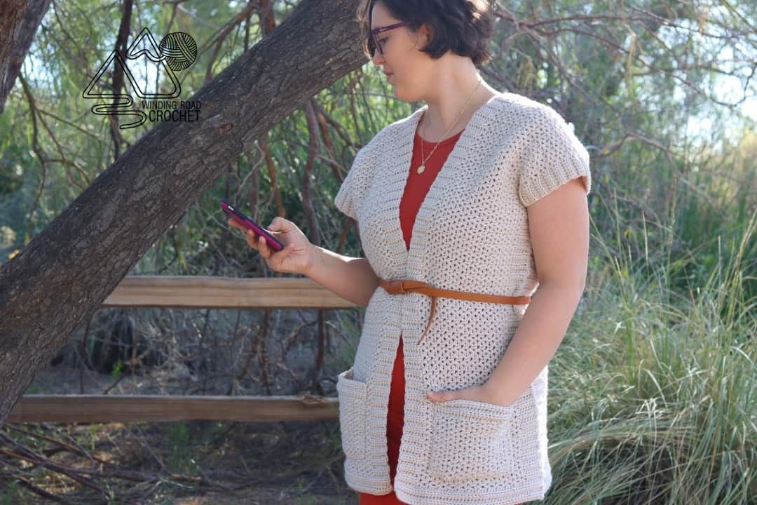 Waterfall Cardigan Crochet Pattern Crochet Vest Short Sleeve Cardigan Adult  Crochet Cardigan 