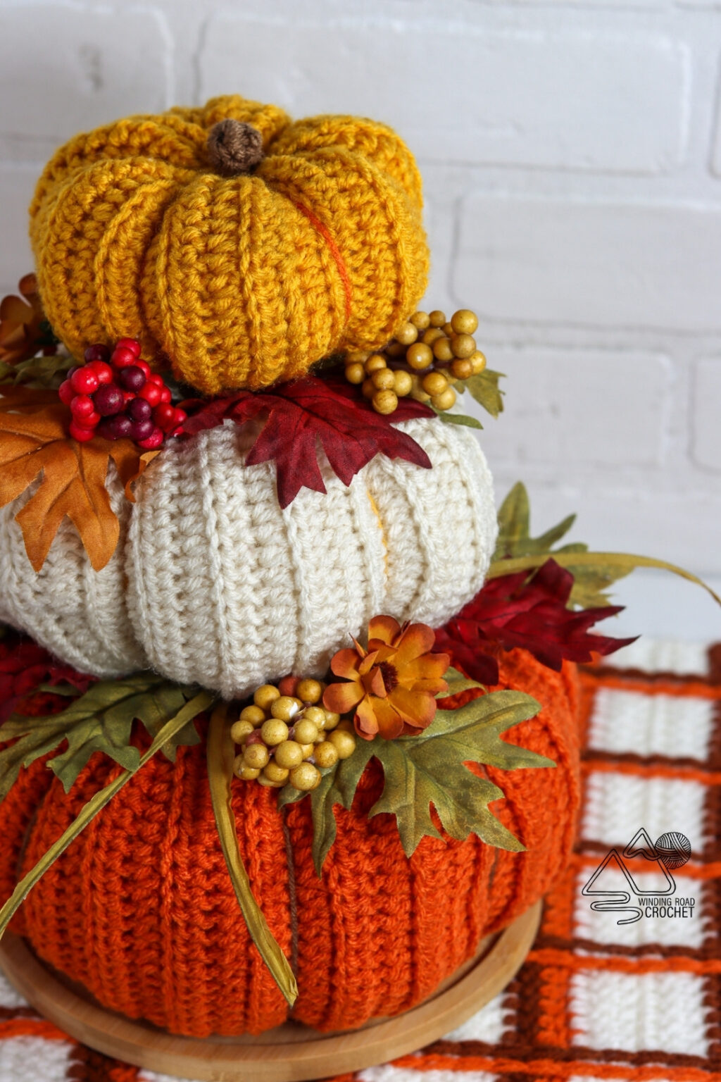 Fall Crochet Centerpiece Free Pattern and Video Tutorial Winding Road