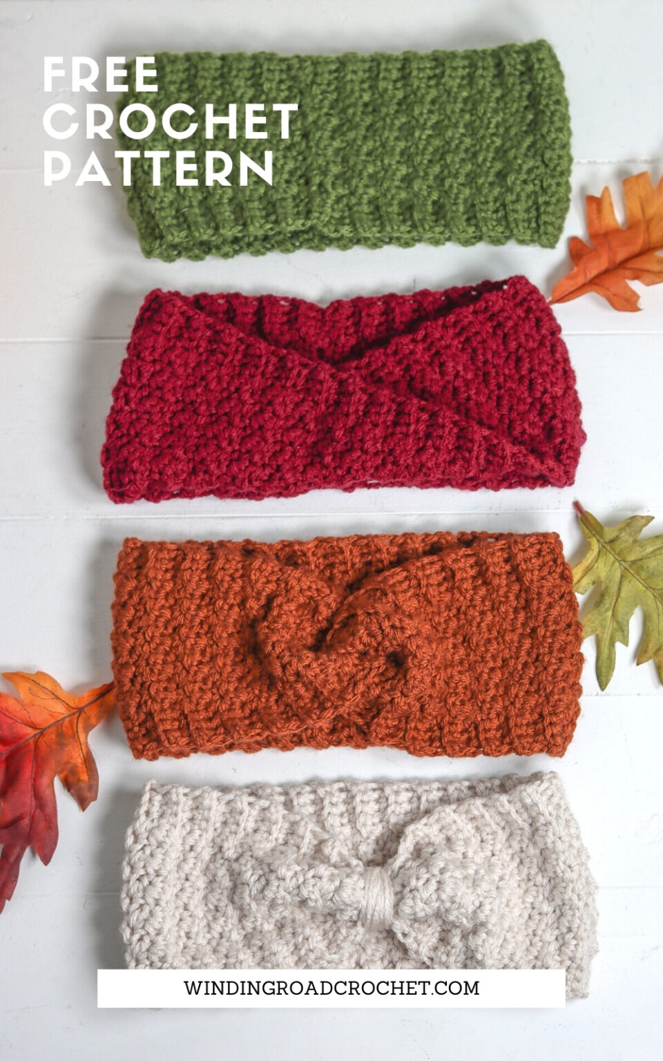 Crochet Textured Ear Warmer Free Pattern with Video Tutorial - Winding ...