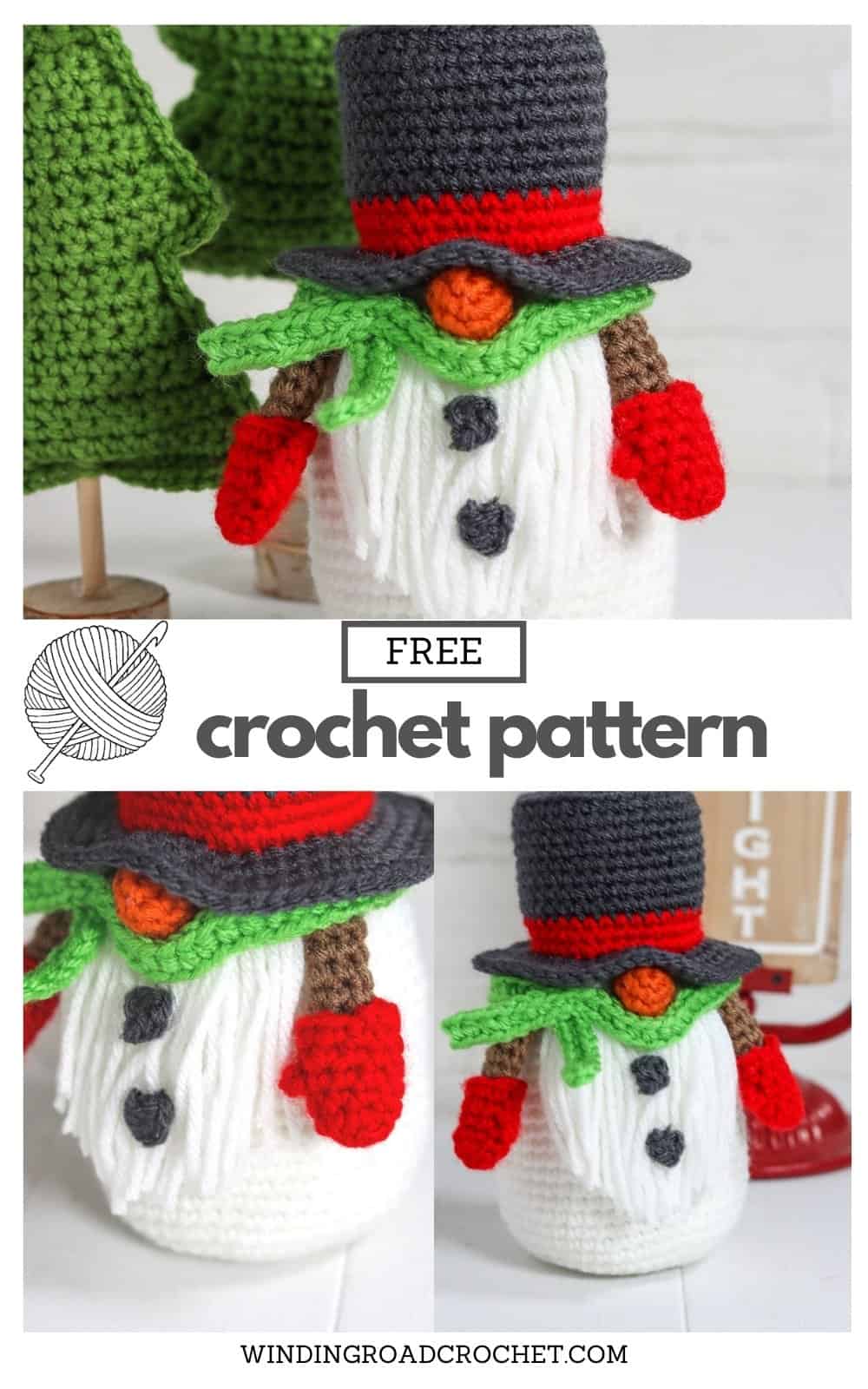 Crochet Snowman Gnome Free Crochet Pattern Winding Road Crochet