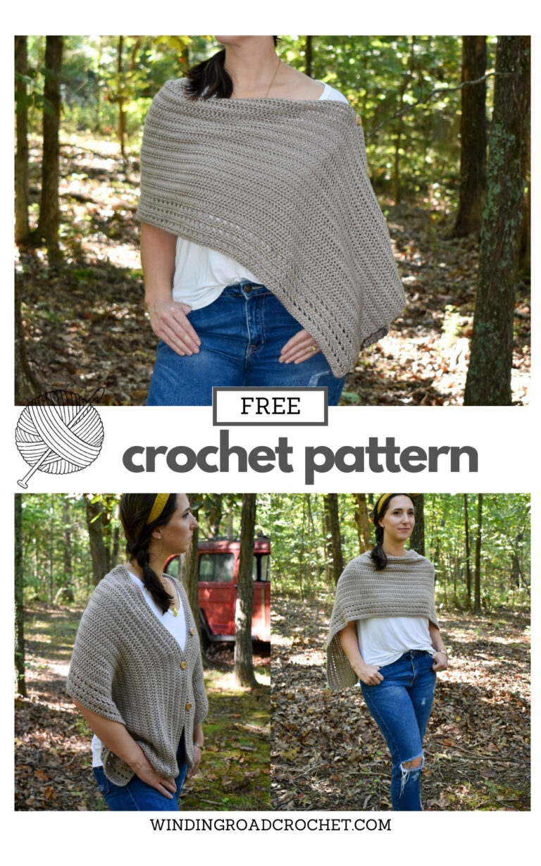 Beginner Friendly Modern Crochet Poncho - Winding Road Crochet