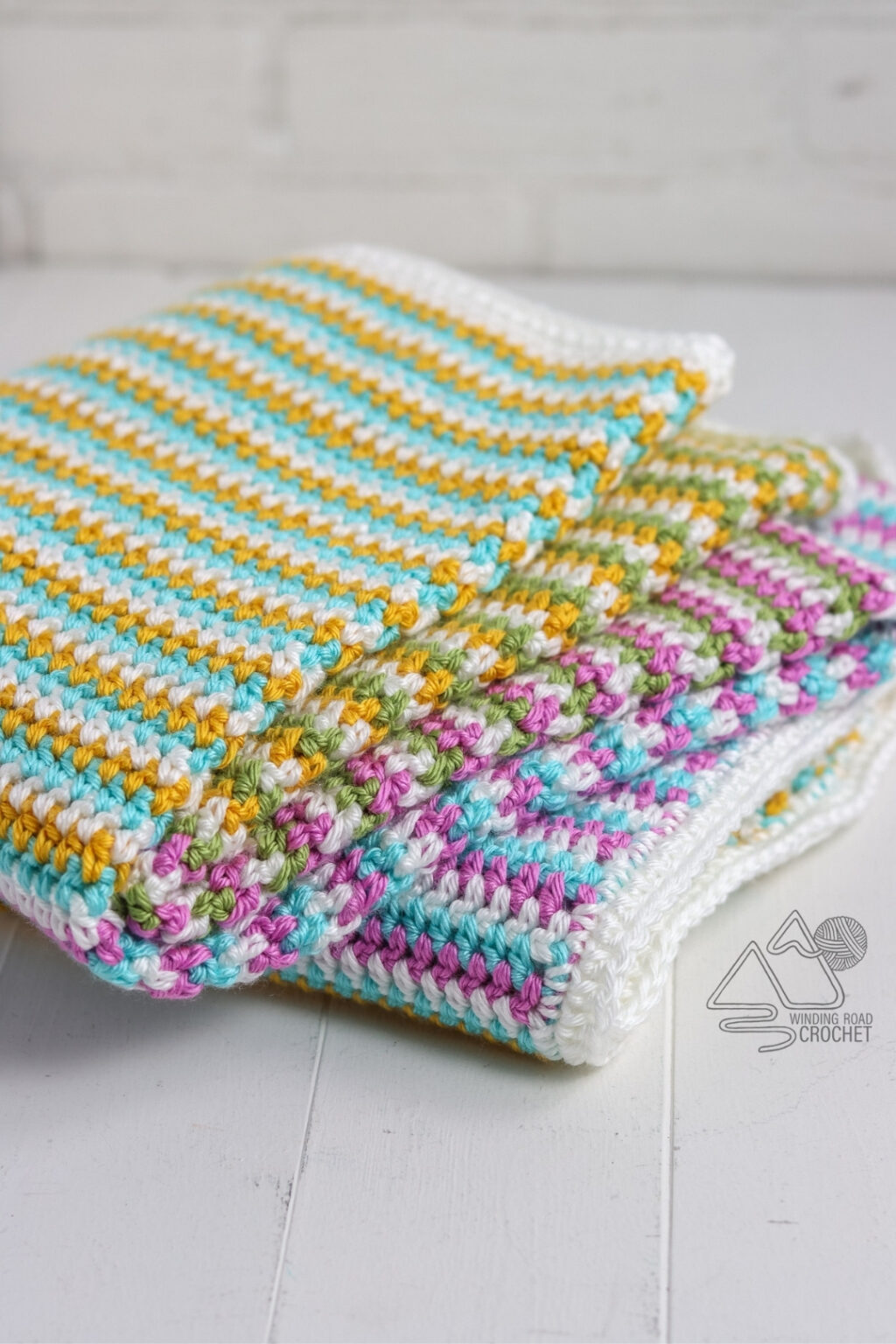 Crochet Striped Afghan Free Pattern with Video Tutorial - Winding Road ...