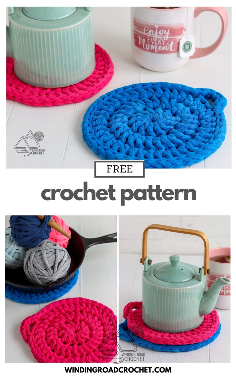 Crochet T-shirt Trivet Free Pattern and Video Tutorial - Winding Road ...