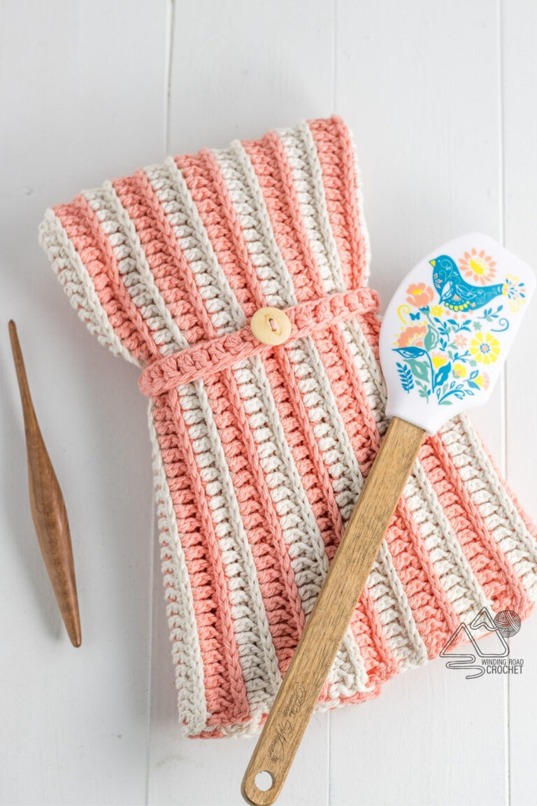 Crochet Tea Towel Free Pattern and Video Tutorial Winding Road Crochet