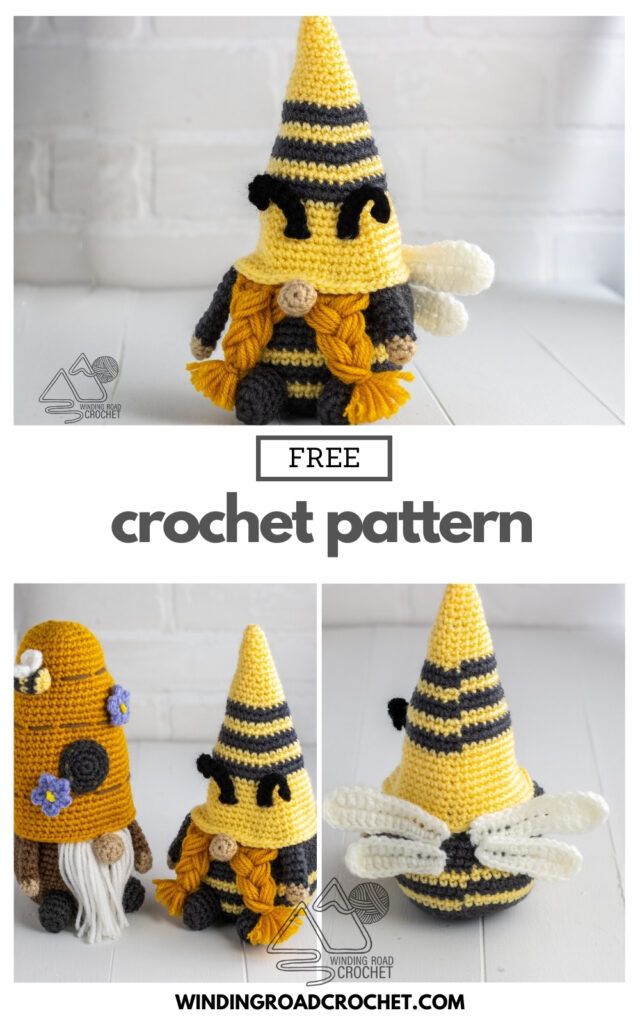 Bumble bee gnome- free crochet pattern 