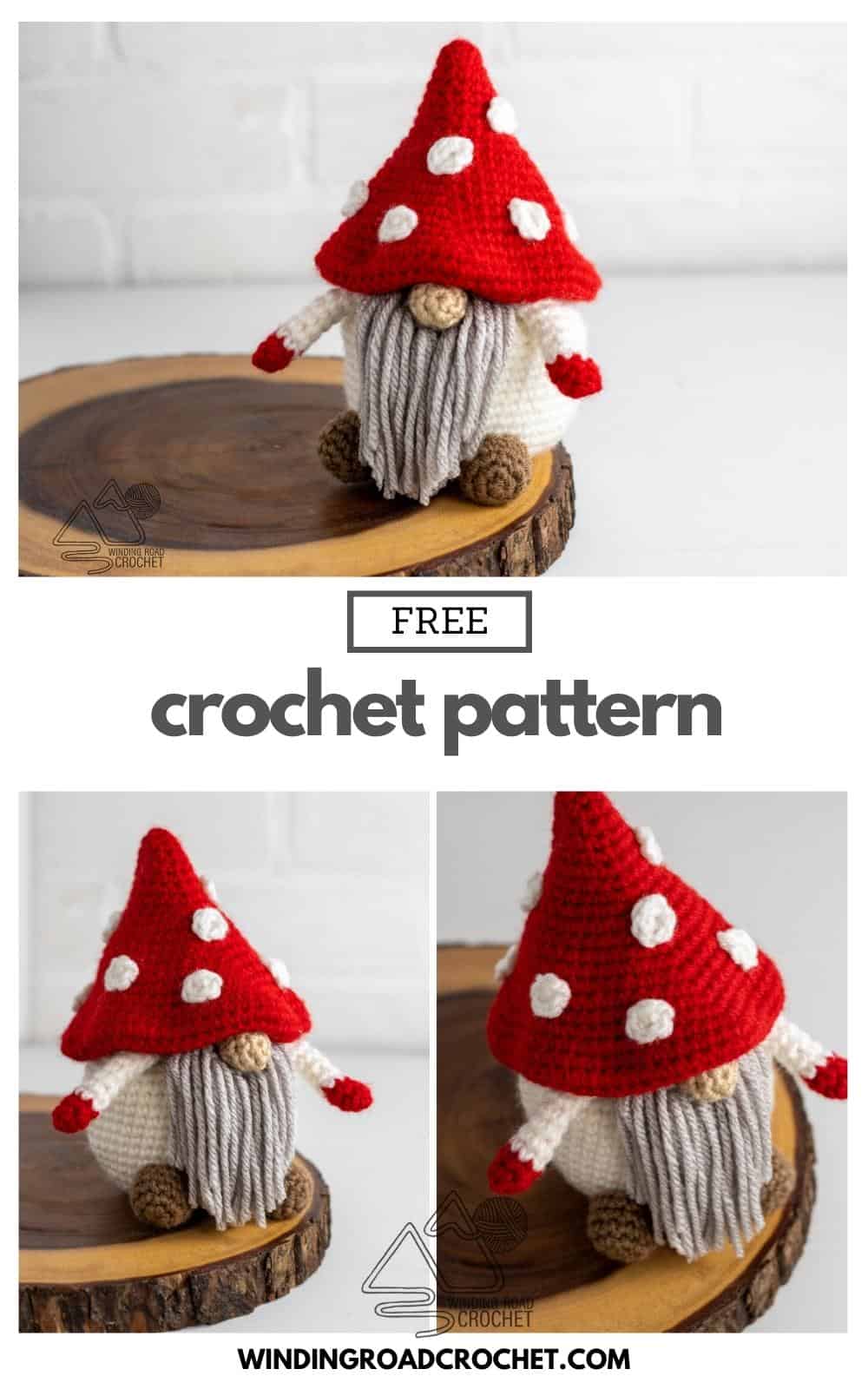 Crochet Mushroom Gnome Free Crochet Pattern - Winding Road Crochet