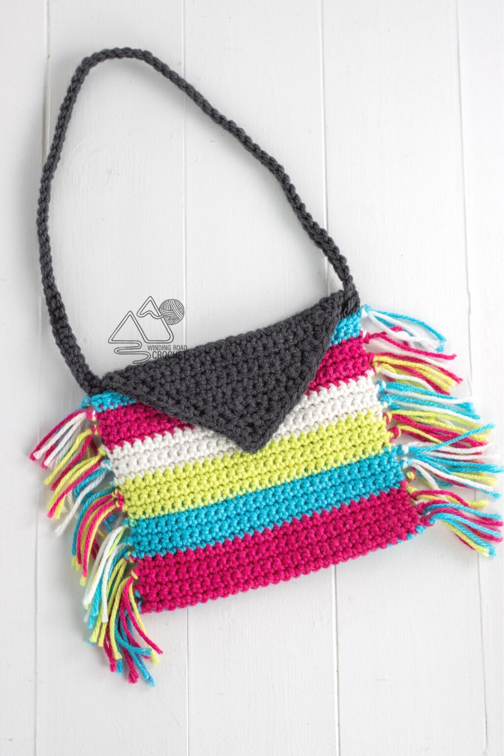 Crochet Scrap Fringe Bag Pattern and Video - Winding Road Crochet