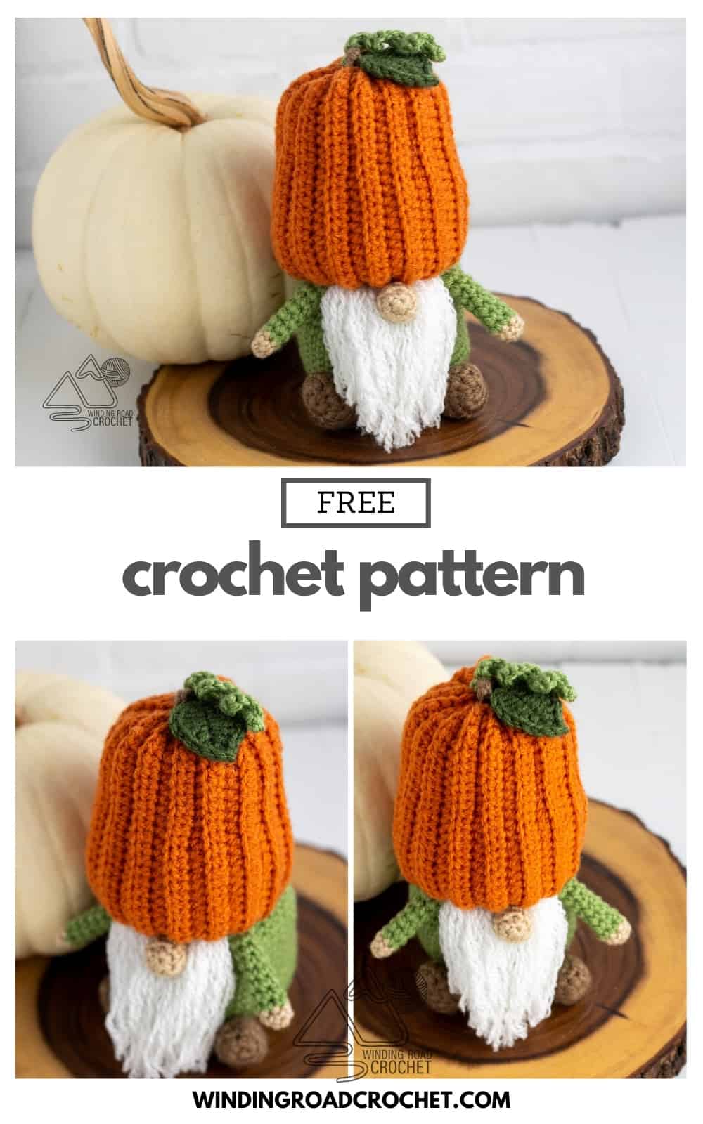 Crochet Pumpkin Gnome Free Crochet Pattern Winding Road Crochet