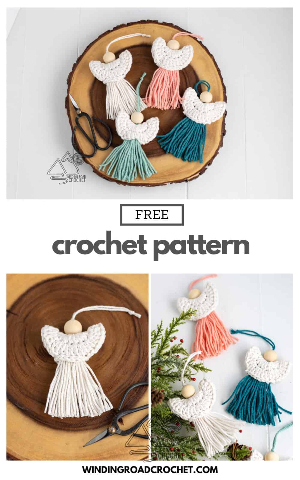 Crochet Angel Ornament Free Pattern and Video Tutorial Winding Road