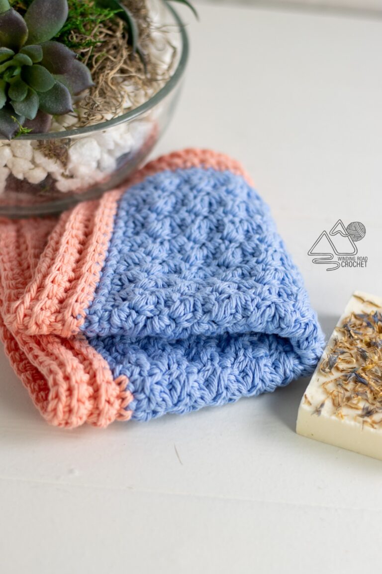 Crochet Facecloth Free Pattern and Video - Winding Road Crochet