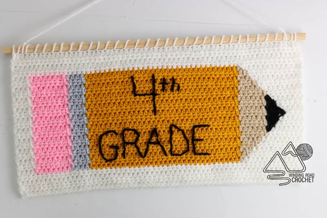 Crochet Pencil Banner Free Crochet Pattern - Winding Road Crochet