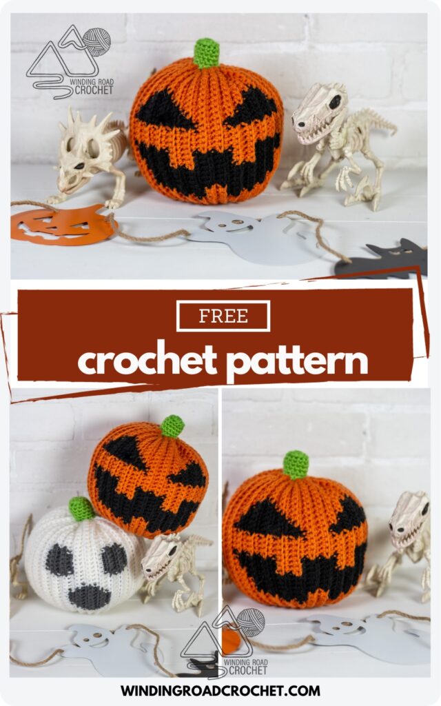 Crochet Jack-o-Lantern Pumpkin Free Crochet Pattern - Winding Road Crochet