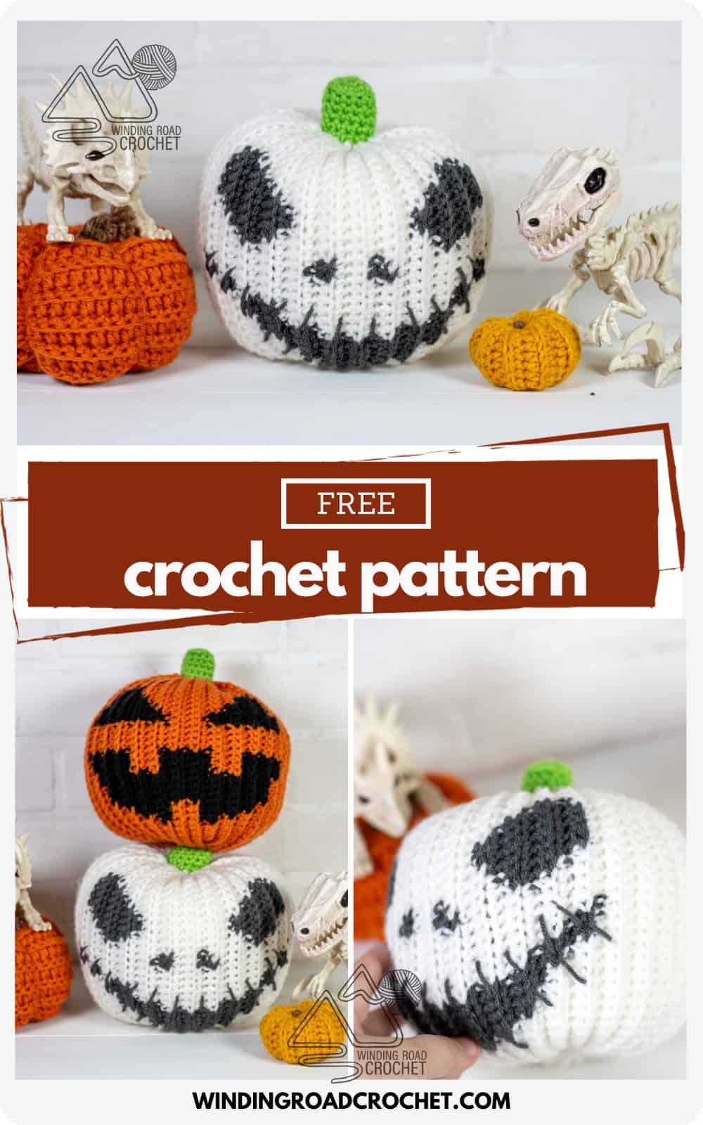 Crochet Skeleton Pumpkin Free Crochet Pattern - Winding Road Crochet